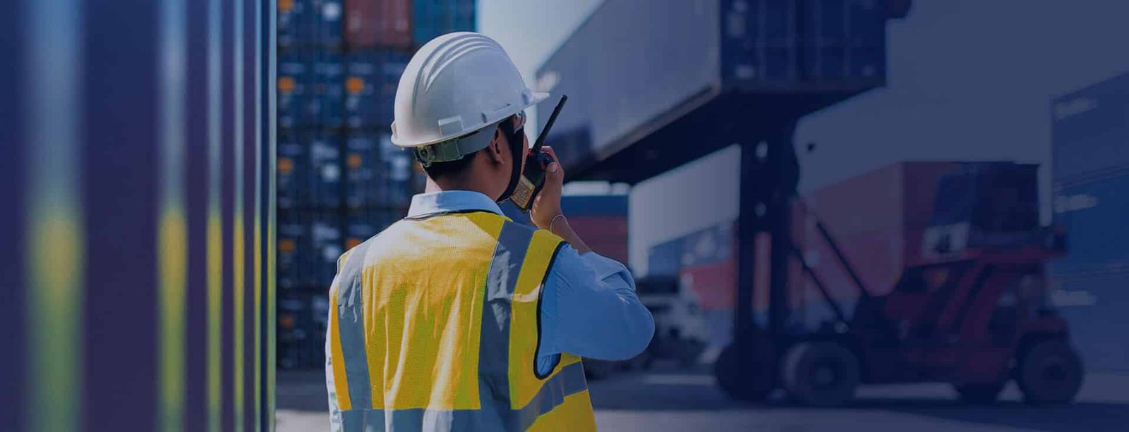Supervisor at container loading port